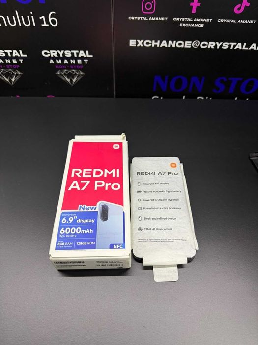 XIAOMI Redmi A7 Pro Black, 4GB RAM, Capacitate de Stocare 128GB Nou Desigilat
