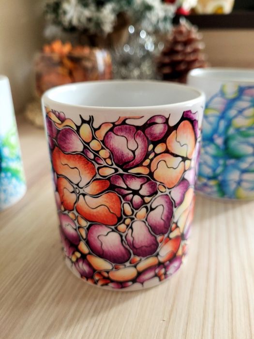 Чаша керамична кафе чай арт дизайн късмет позитивна енергия подарък