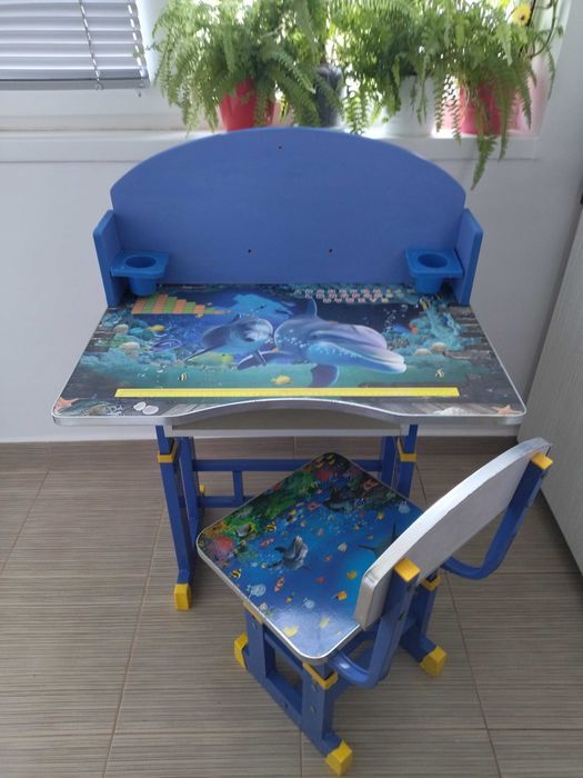 Birou cu scaun set pentru copii biblioteca masa cu scaun