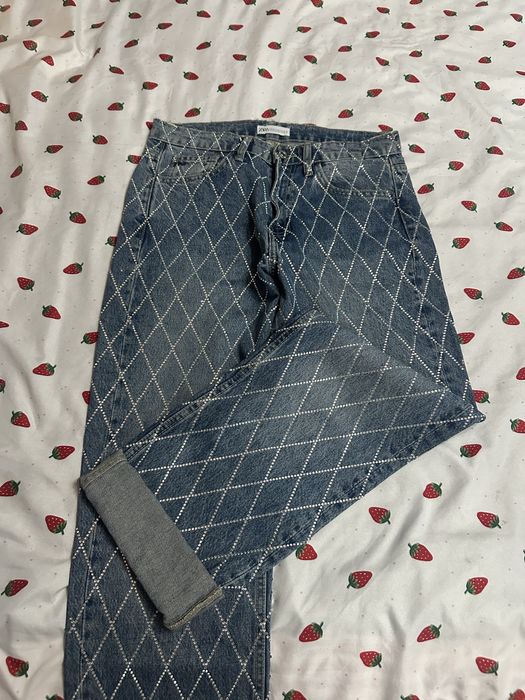 Дънки ZARA с кристали