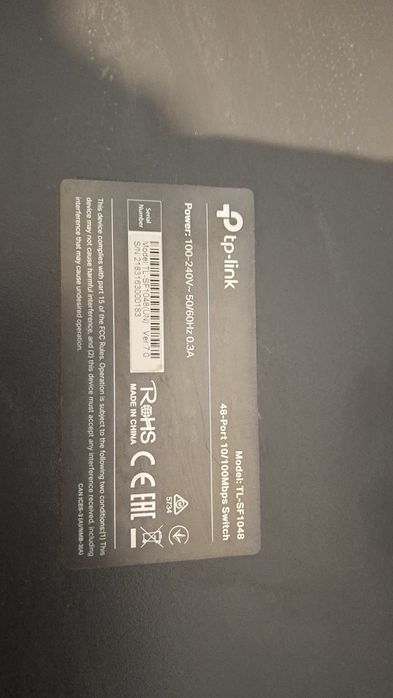 TP-Link TL-SF1048

48 портов, Fast Ethernet,