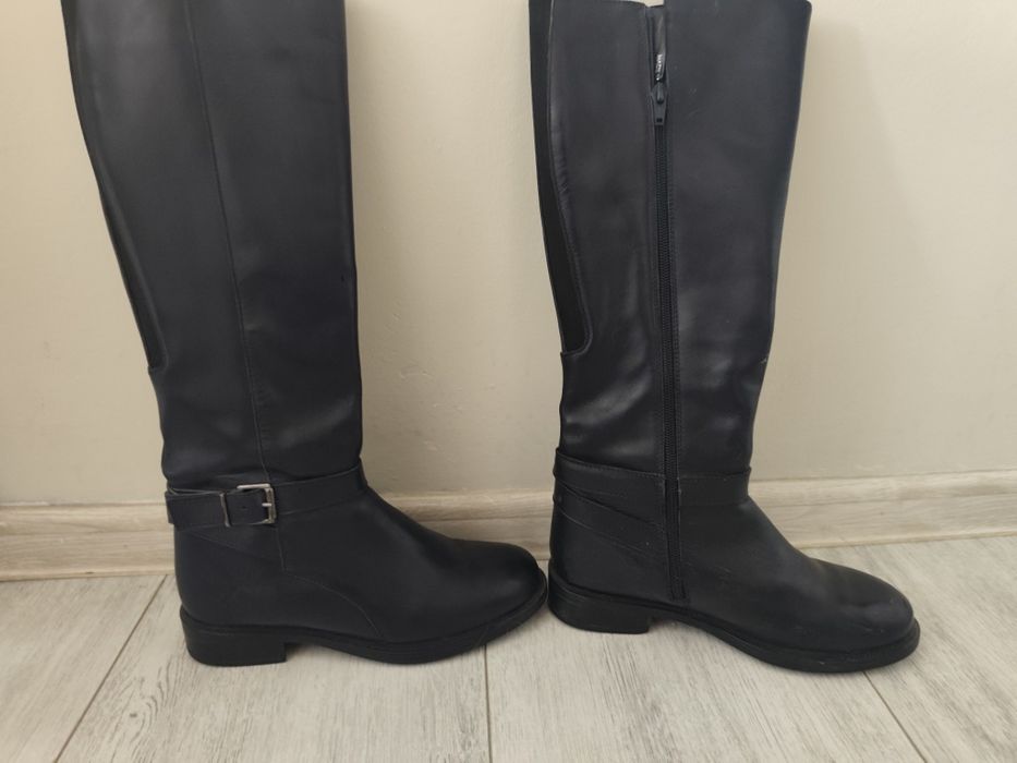 Естествена кожа дамски ботуши три броя