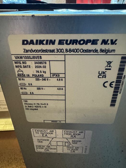 Рекуператор Daikin VAM350 VAM1000 VAM1500