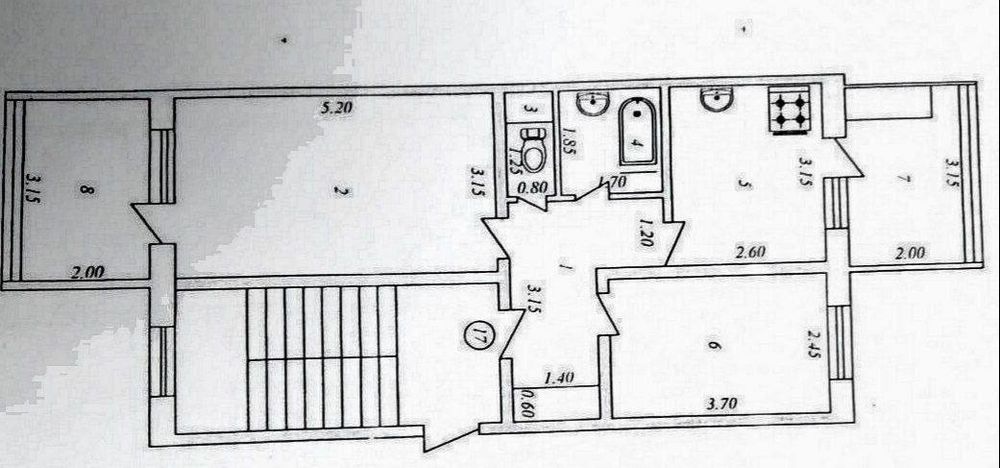 Юнусабад 19 квартал 2/5/5 не торец 58м²
