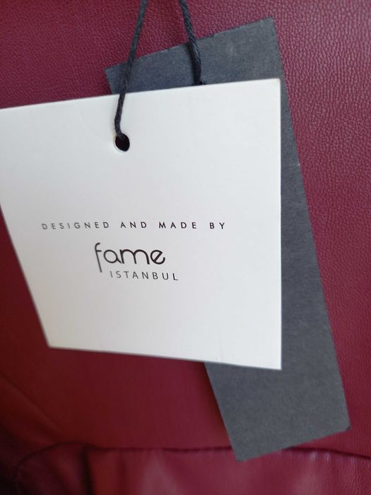 Кожена рокля бордо