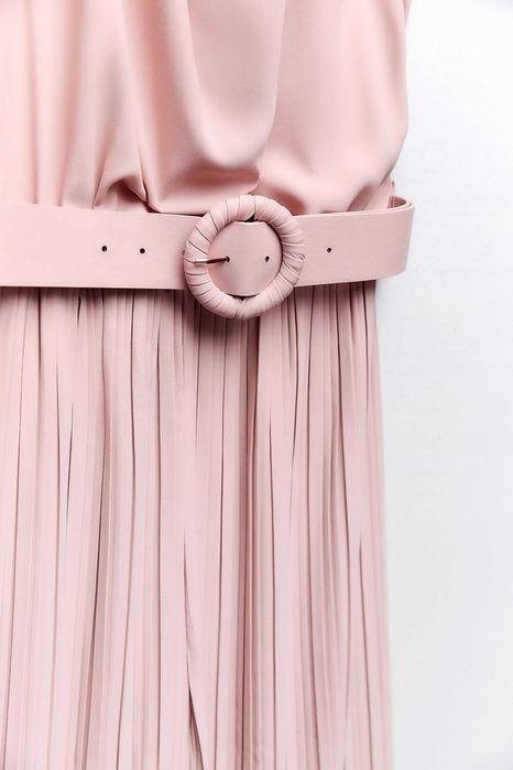 Розов плисиран гащеризон с колан Zara, S