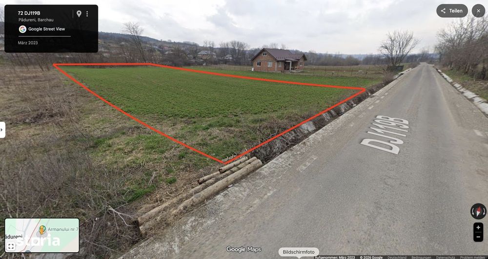 Teren de vânzare, 2200mp, acces asfaltat