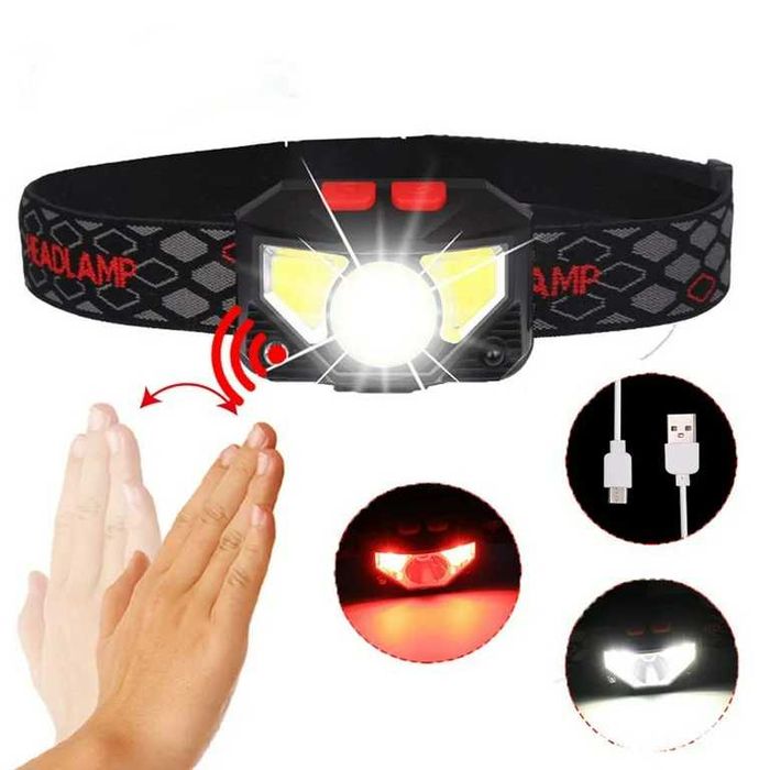 2 БРОЯ Мощен Челник 500 лумена и сензор за движение Зареждаща Батерия