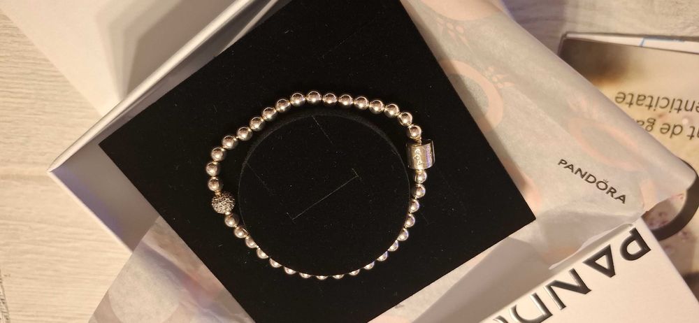 Brățară Pandora Silver Beads Pavé 598342CZ – nouă