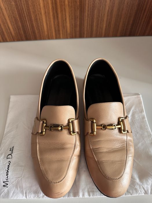 Mocasini Massimo Dutti din piele naturală – Nude | Mărimea 37