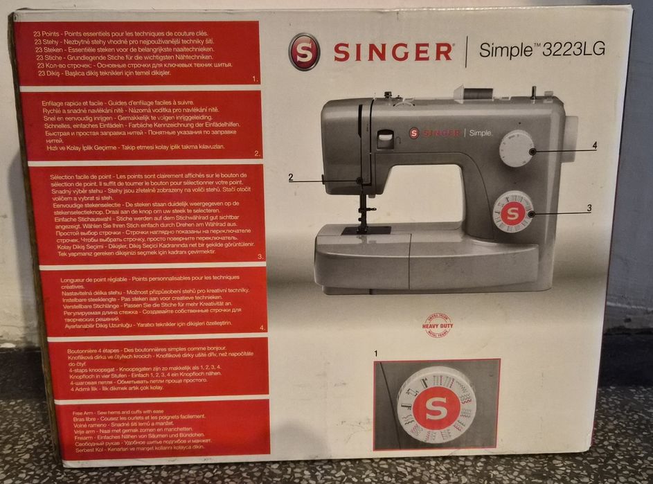 Masina de cusut Singer Simple 3223LG, 23 tipuri de cusaturi