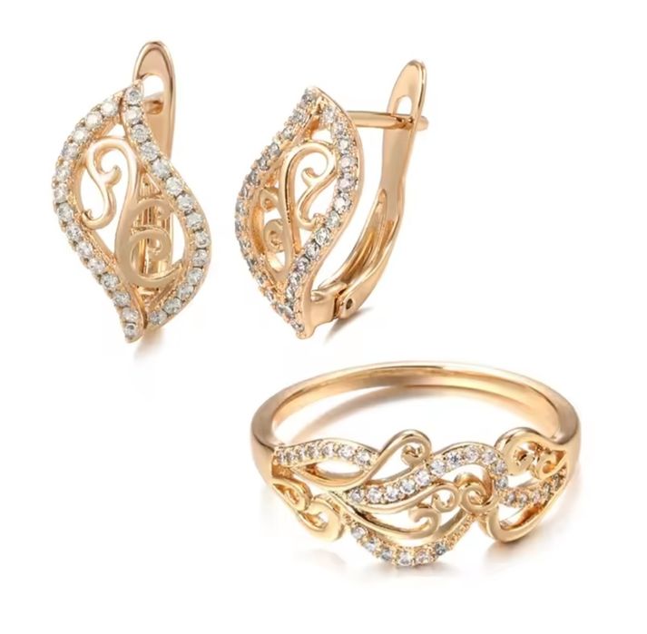 Seturi de bijuterii antialergice, placat cu aur 14k