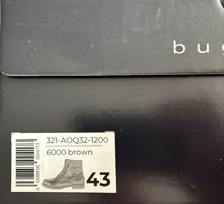 Bugatti Boots ОРИГИНАЛНИ мъжки боти/кубинки - 43/28см