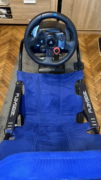 Playseat Challenge albastru + Logitech G29 + schimbător H-pattern - stare buna