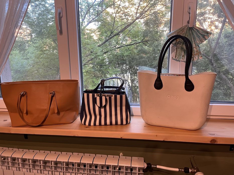 Чанта O bag, Guess, кожена карамел