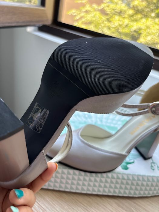 Pantofi piele noi gri - roz - mov mărimea 35