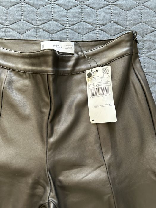 Дамски кожен панталон Mango