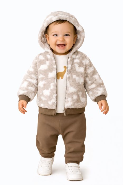 Пухкав бебешки комплект с динозавърче 3 части