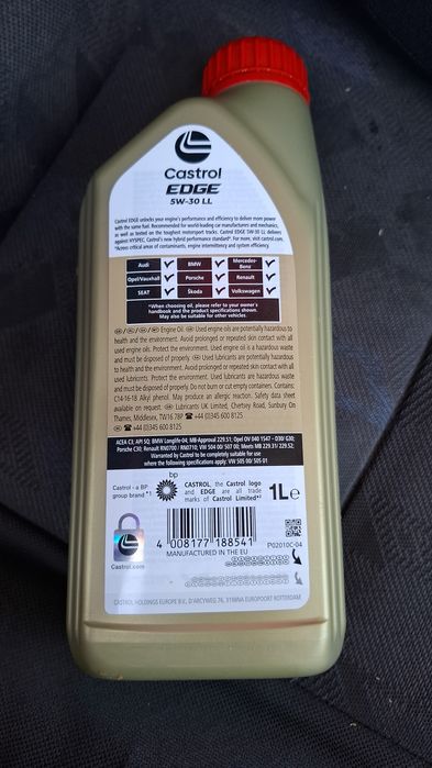 Ulei Castrol EDGE 5W-30 LL 1L SIGILAT
Descriere: Vând ulei Castrol EDGE 5W-30 LL, bidon 1L, sigilat.
Nu a fost deschis, stare perfectă.
Motiv vânz