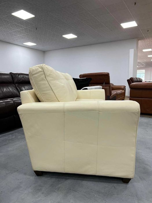 Кремав кожен диван двойка - 100 % естествена кожа
