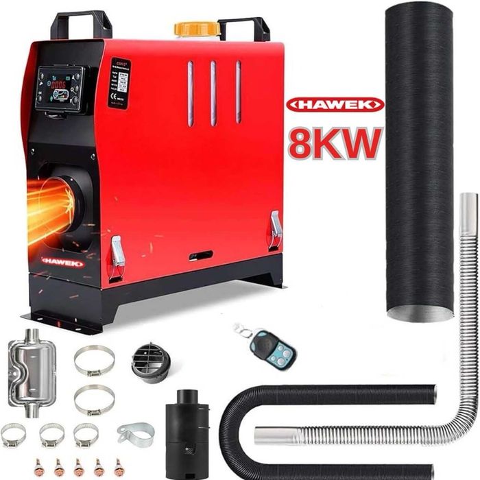 Суха дизелова печка HAWEK 8kW 12V/24V/220V за кемпер, бус и гараж