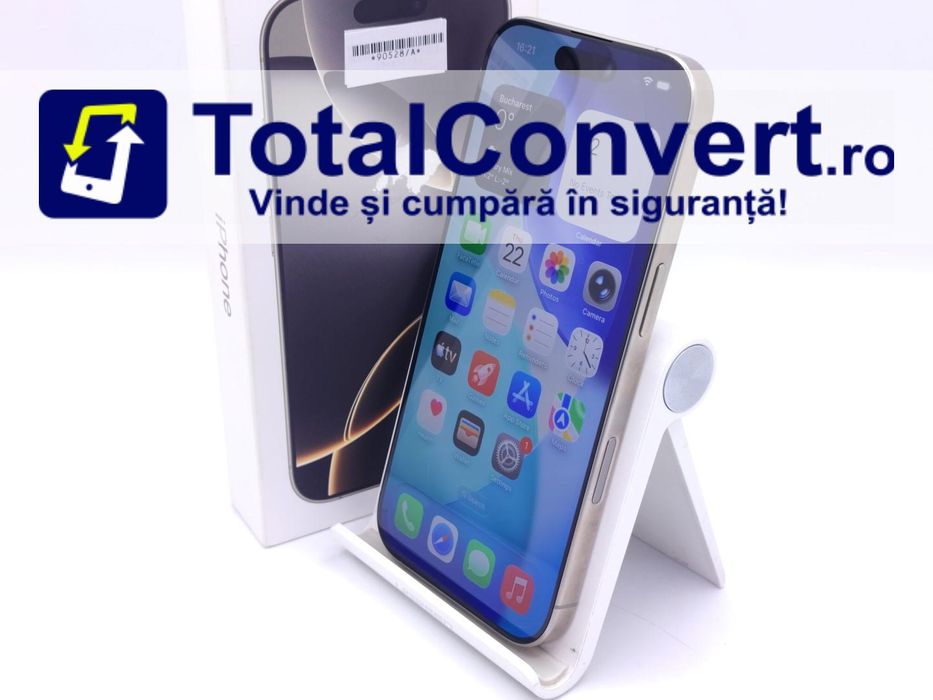 Apple iPhone 16 Pro 128GB Natural Titanium, Garantie 24 luni | #D90528