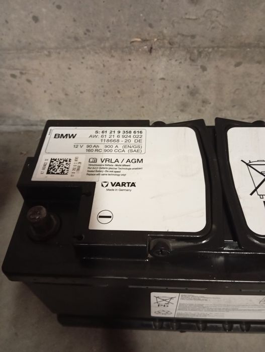 Baterie auto BMW 90 amperi AGM Start Stop import Germania stare perfe