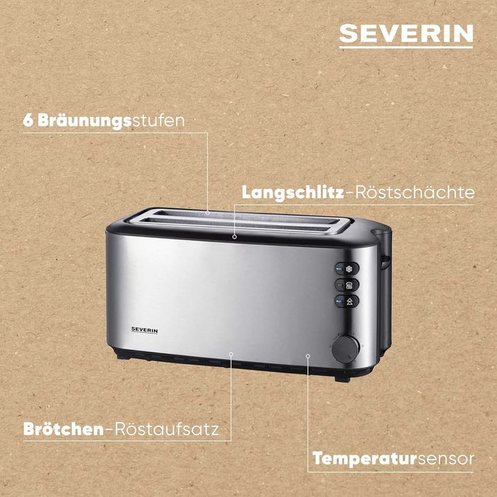 Двоен Тостер SEVERIN,  1400W, Метален Корпус