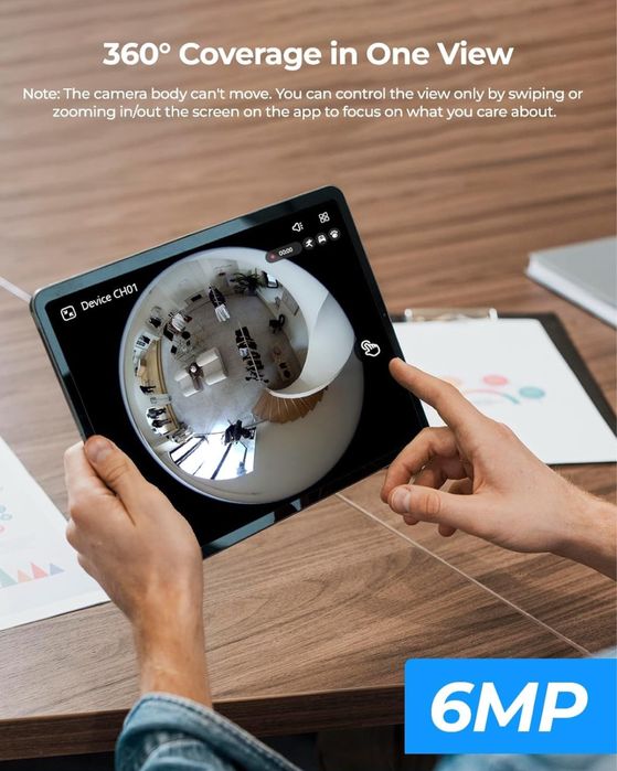 WiFi IP камера за наблюдение Reolink Fisheye FE-W 6MP 360°