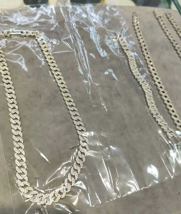 Colier Cuban Double G Argint + Bratara Cuban Double G Argint