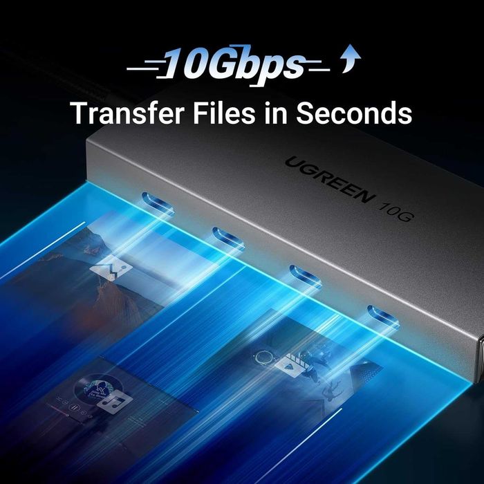 UGREEN хъб 10Gbps USB C към 4 порта USB C 3.2 Gen 2, MacBook, iPad Pro