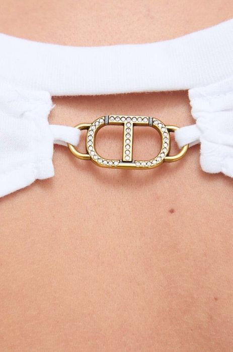 Тениска Twinset,лого с кристали,L/XL, 100%памук,нова с етикет!
