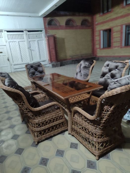 Osma kachela va ratan stol-stullar | Istanbul Mebel | Sirdaryo