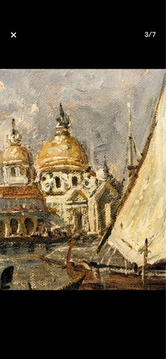 Tablou in ulei pe panza lipit pe carton Venetia