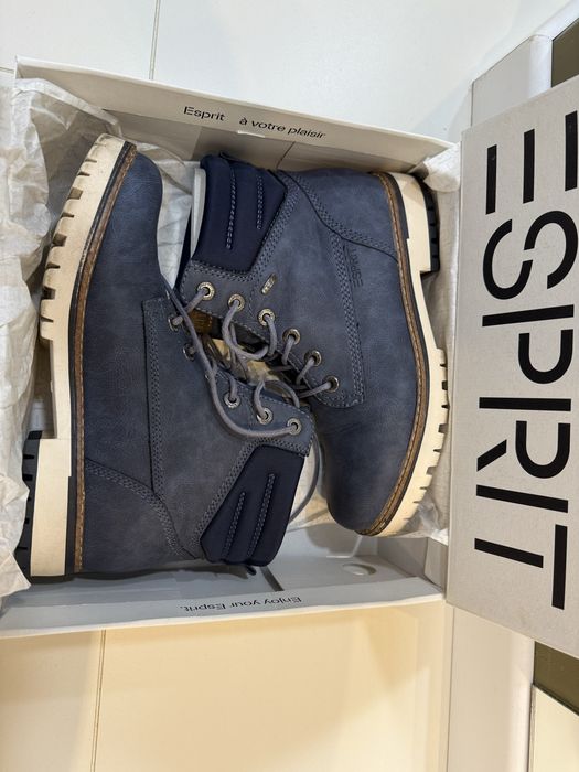 Боти тъмно сини набук Esprit