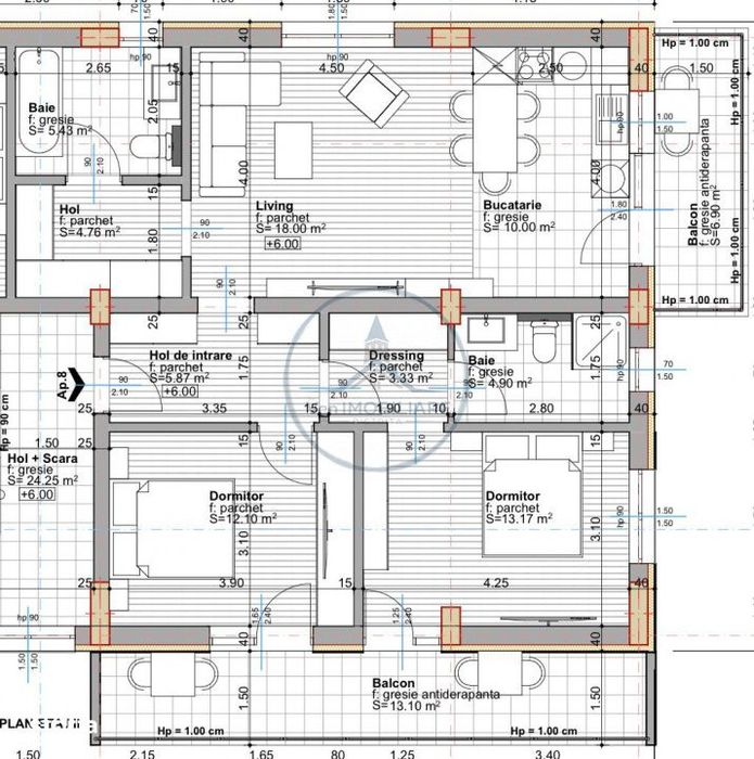 Apartament 3 camere / 2 bai / etaj 2 / parcare + boxa / ZONA CETATII