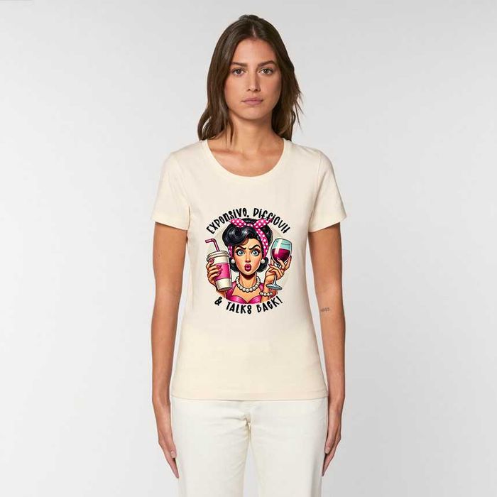 Дамски тениски с чувство за хумор, Coffee first, Wine