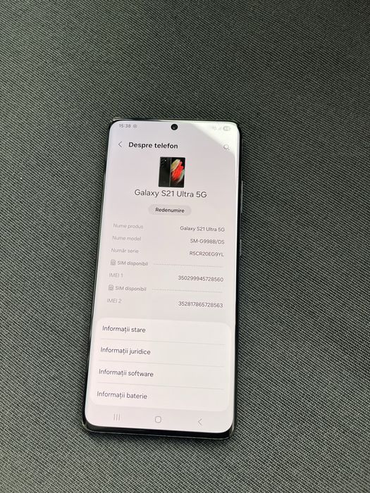 Samsung S21 ULTRA 5G 256GB 12GB RAM Black Dual Sim Impecabil