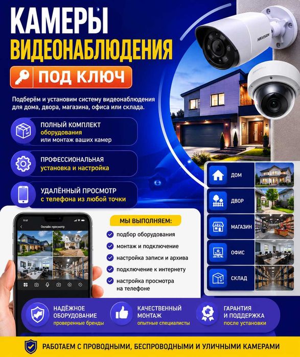 Камеры видеонаблюдения под ключ