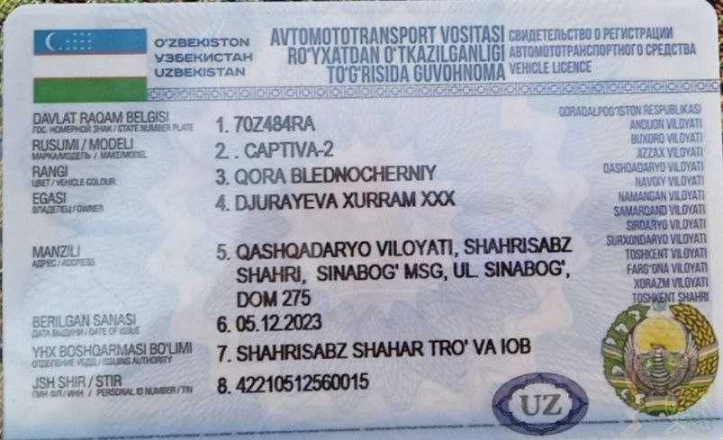 Captiva sotiladi faqat naxtga  pul zarur