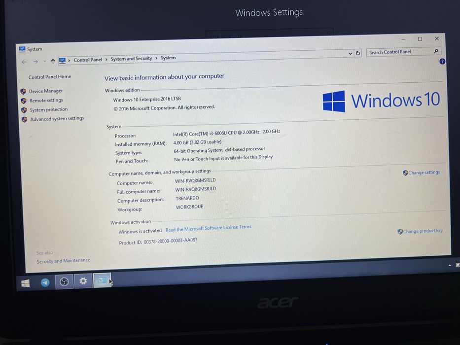 Noutbook acer extensa 2540