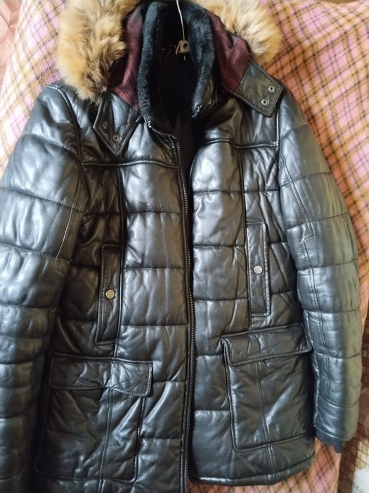 Кожаный пуховик оригинал кожа