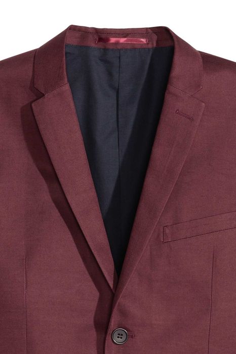 H&M - 2 costume slim fit din bumbac 50% + in 50% mar. 50/52 [talie 90-100 cm], burgund/verde-kaki, noi, eticheta