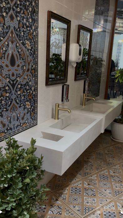 Изготовления раковины,столешница,ступенки и горшки из керамогранит