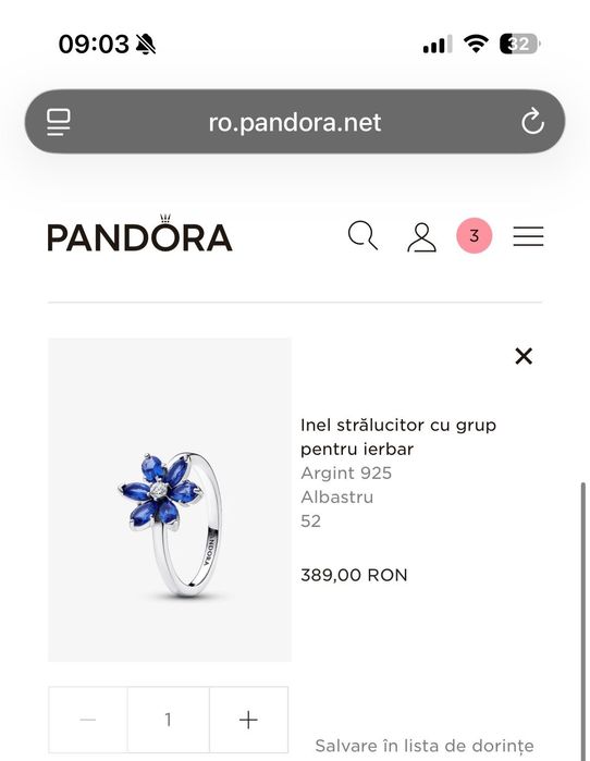 Set ierbar Pandora floare albastra