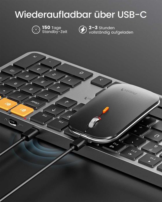Set Tastatură și Mouse Bluetooth ProtoArc KM100-A pentru Mac și iOS