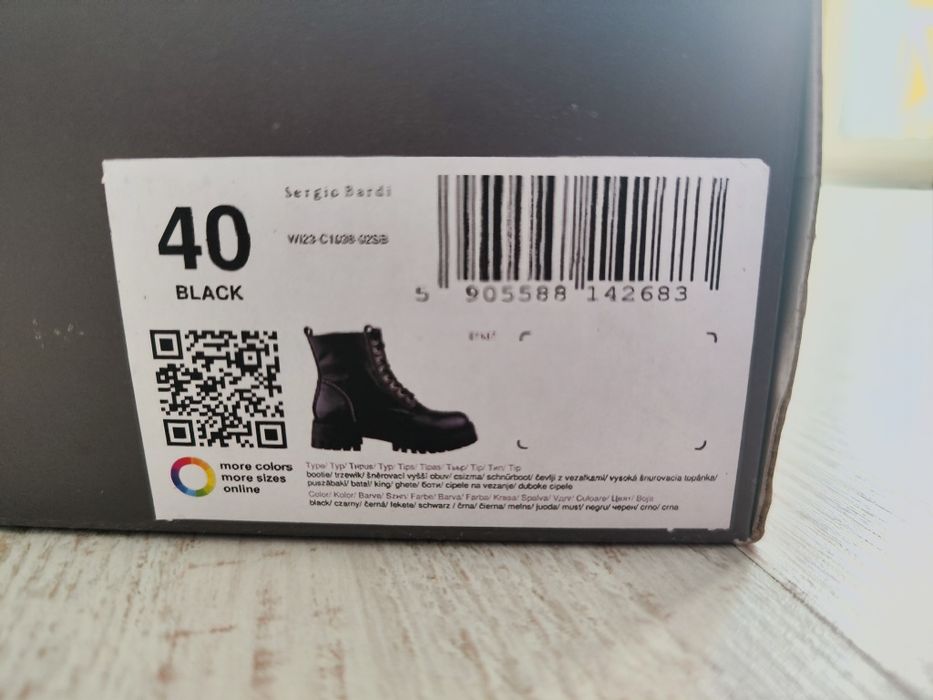 Дамски есенни Боти Sergio Bardi Черна естествена кожа 40 номер