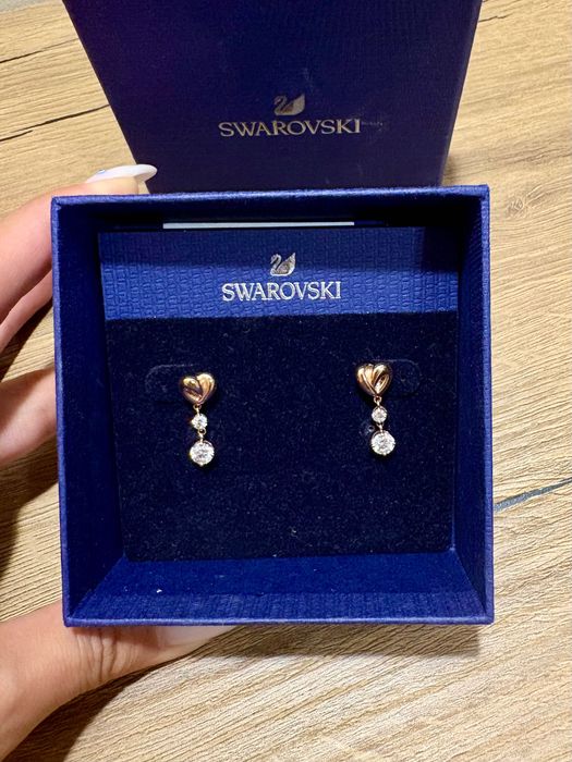 Обици Swarovski 18K розово злато