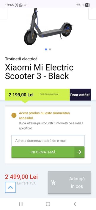 Xiaomi Mi Electric Scooter 3 - Black, trotineta electrica.