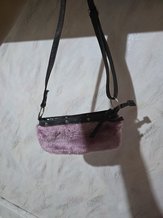 Y2k Розова пухена чанта